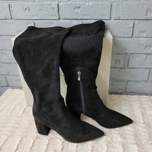 Marc Fisher Wide Calf Tall Shaft Boots - Lella Size 7.5 Medium Black